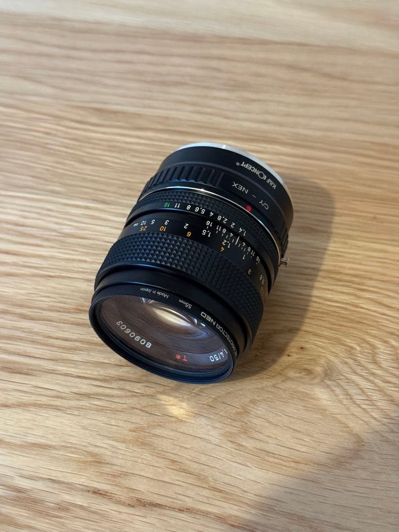 CONTAX Planar 50mm F1.4 MMJ プラナー　アダプター付き