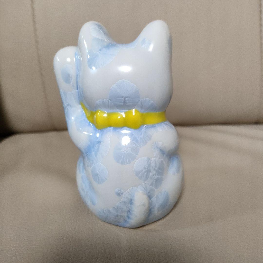 陶あん　陶葊　招き猫　金色の鈴付き　花結晶　京焼　清水焼　箱付き