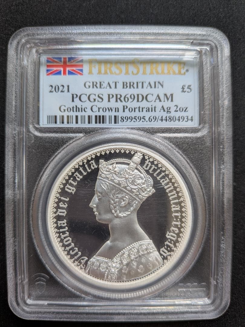 2021 PCGS イギリス PR69DCAM ファーストストライク 銀貨 £5