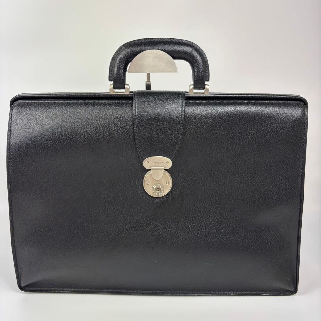 【希少】Aquascutum ダレスバッグ 本革 黒 ブリーフケース