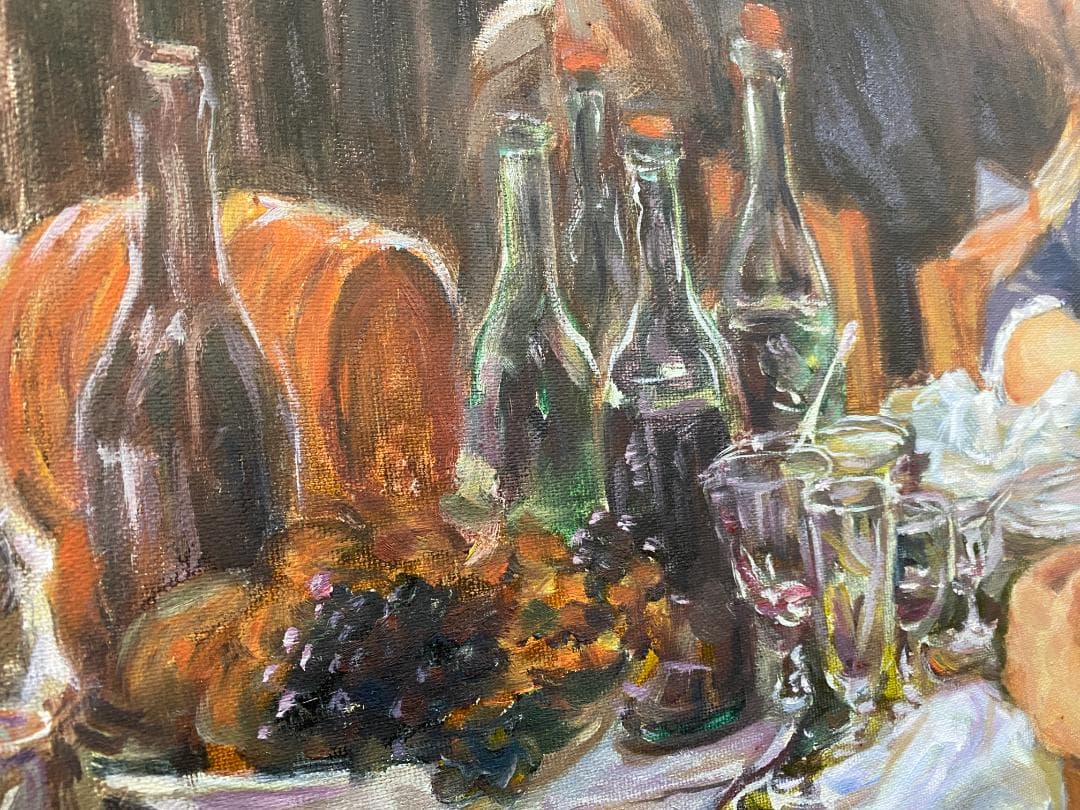 ピュエール＝オーギュスト・ルノワール『舟遊びをする人々の昼食』複製画　摸写②