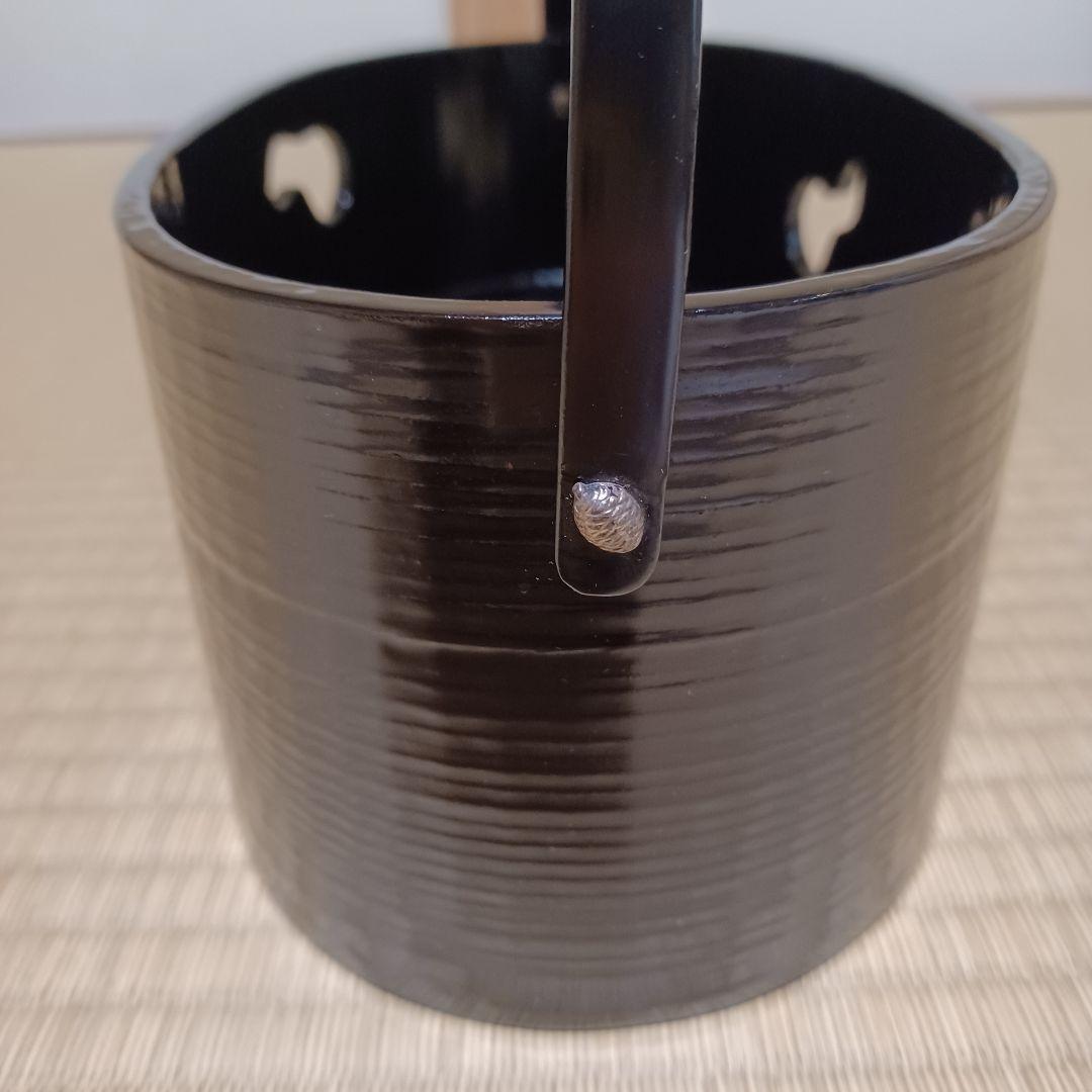 一閑塗　六瓢透　手付　莨盆　鵬雲斎好　裏千家　茶道具　漆器　漆芸　木製　⑪