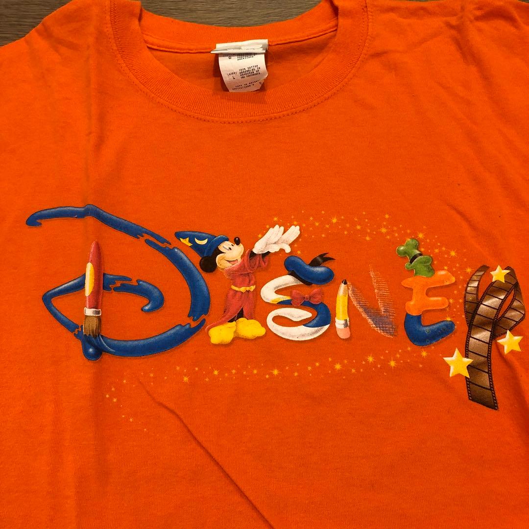 ディズニーヴィンテージロゴTシャツオレンジLサイズファンタジア