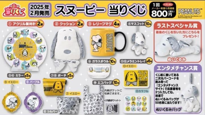 サンリオスヌーピー当りくじ１ロット