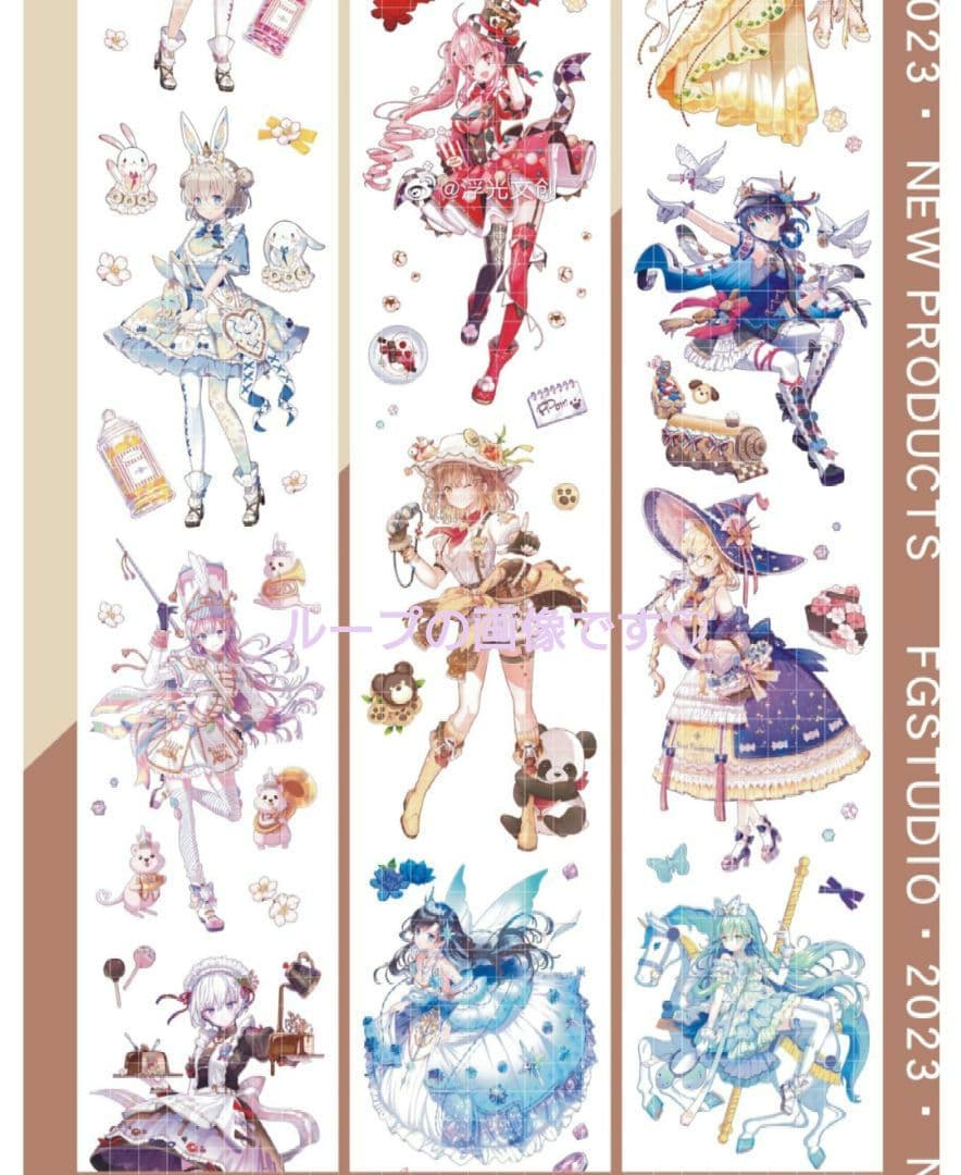 ✩再販✩J356＃童话奇妙夜(贝壳光)浮光切り売り海外人物マステ女の子