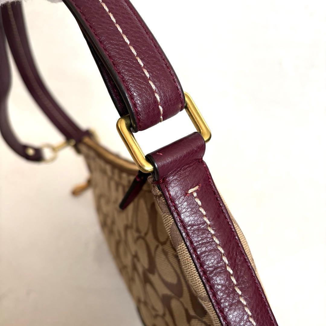 ⭐︎美品【COACH】ワンショルダーバッグ キャンバス レザー シグネチャー 総柄