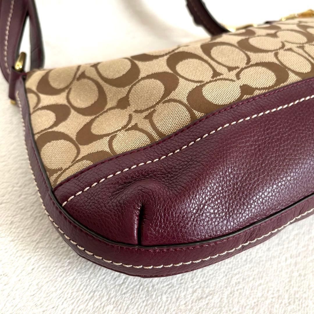 ⭐︎美品【COACH】ワンショルダーバッグ キャンバス レザー シグネチャー 総柄