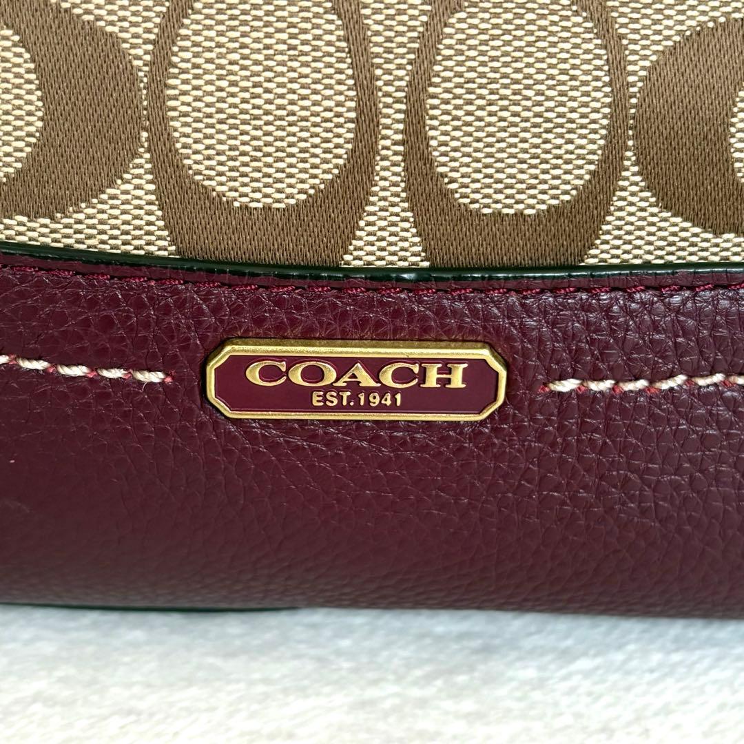 ⭐︎美品【COACH】ワンショルダーバッグ キャンバス レザー シグネチャー 総柄