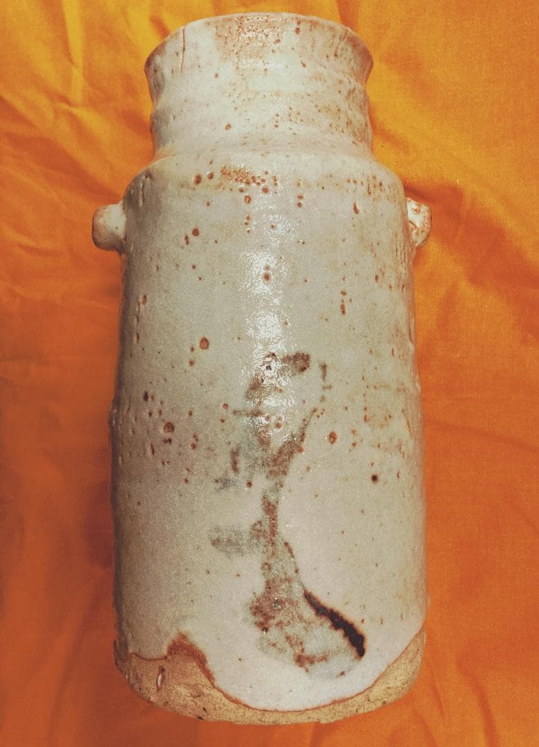 【値下げ】 奥磯太覚 志野 花入 【未使用】【真作保証】