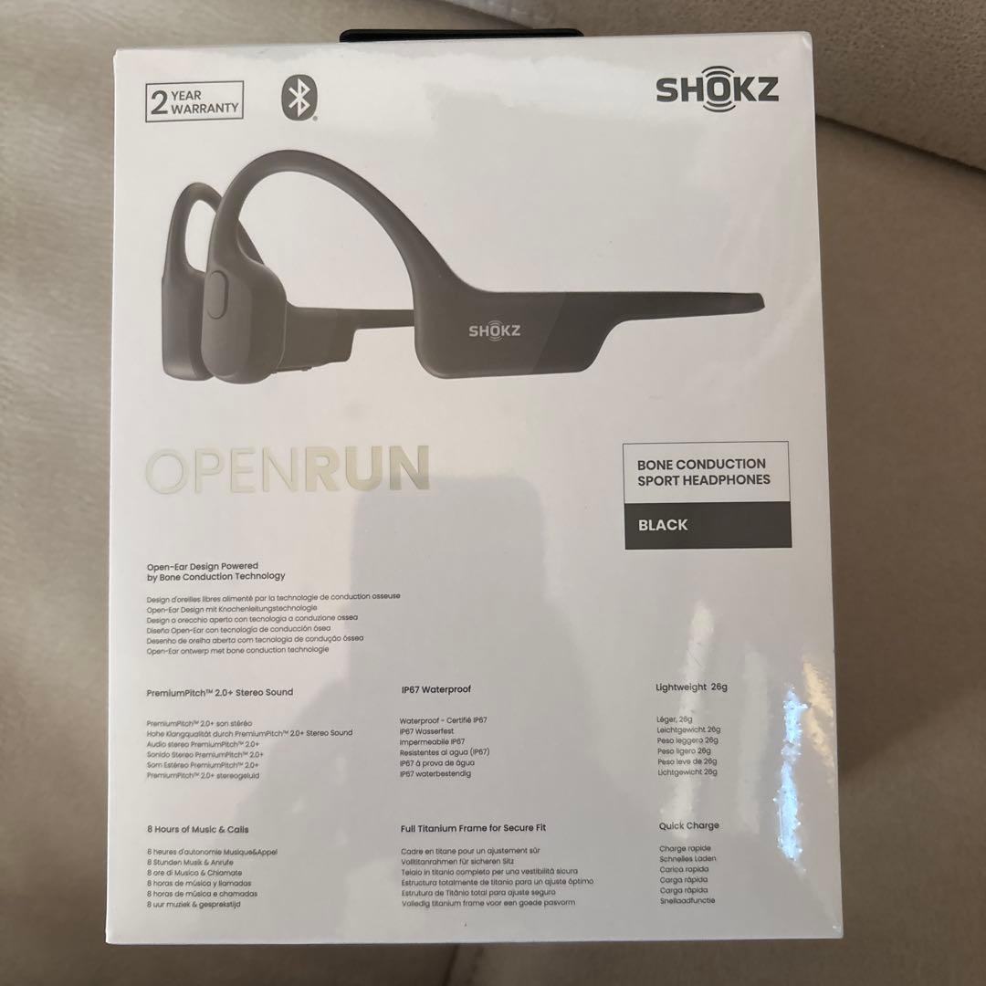 【新品未開封】SHOKZ OPENRUN 骨伝導イヤホン ブラック S803