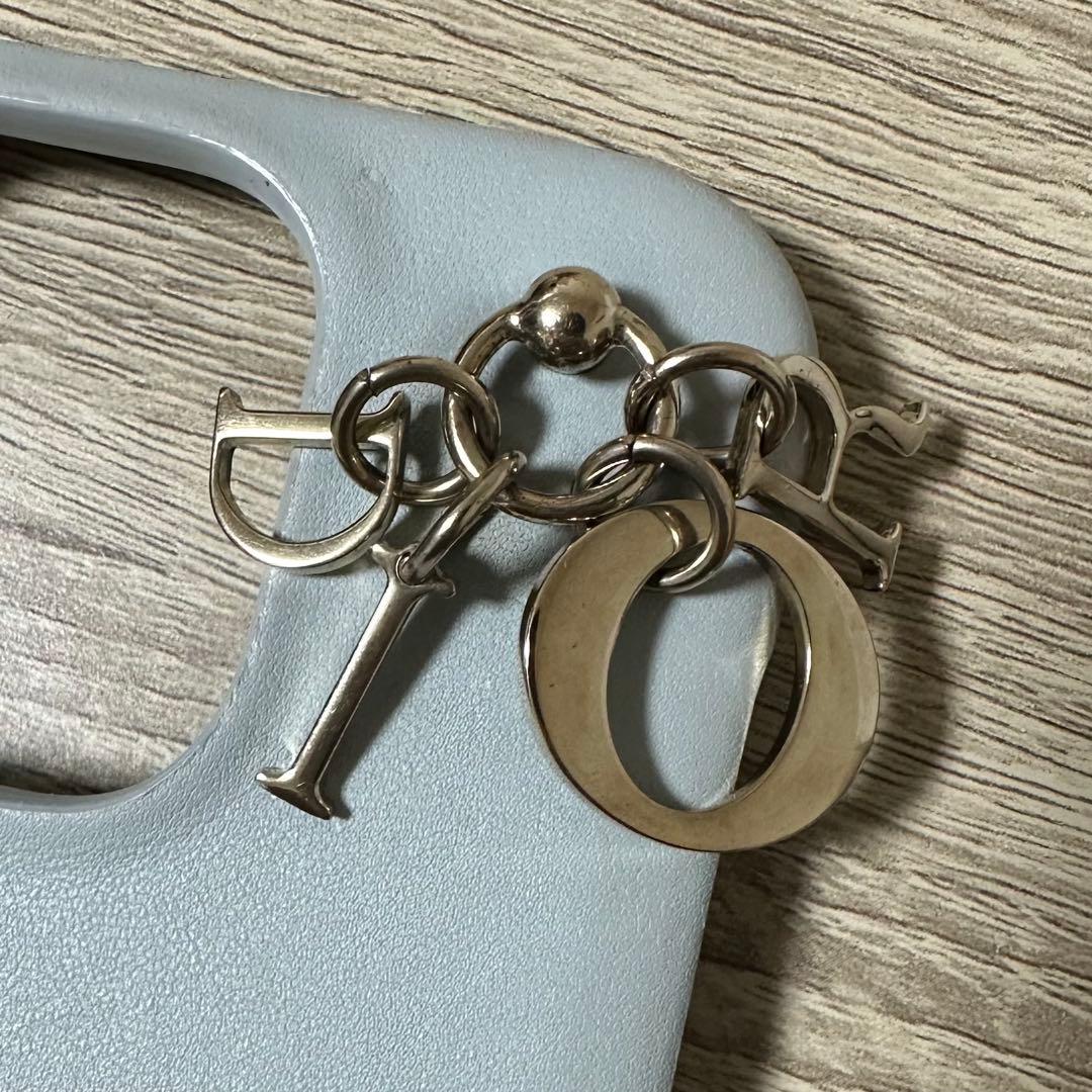 【正規品】Dior 水色　iPhone14pro スマホケース　キルティング