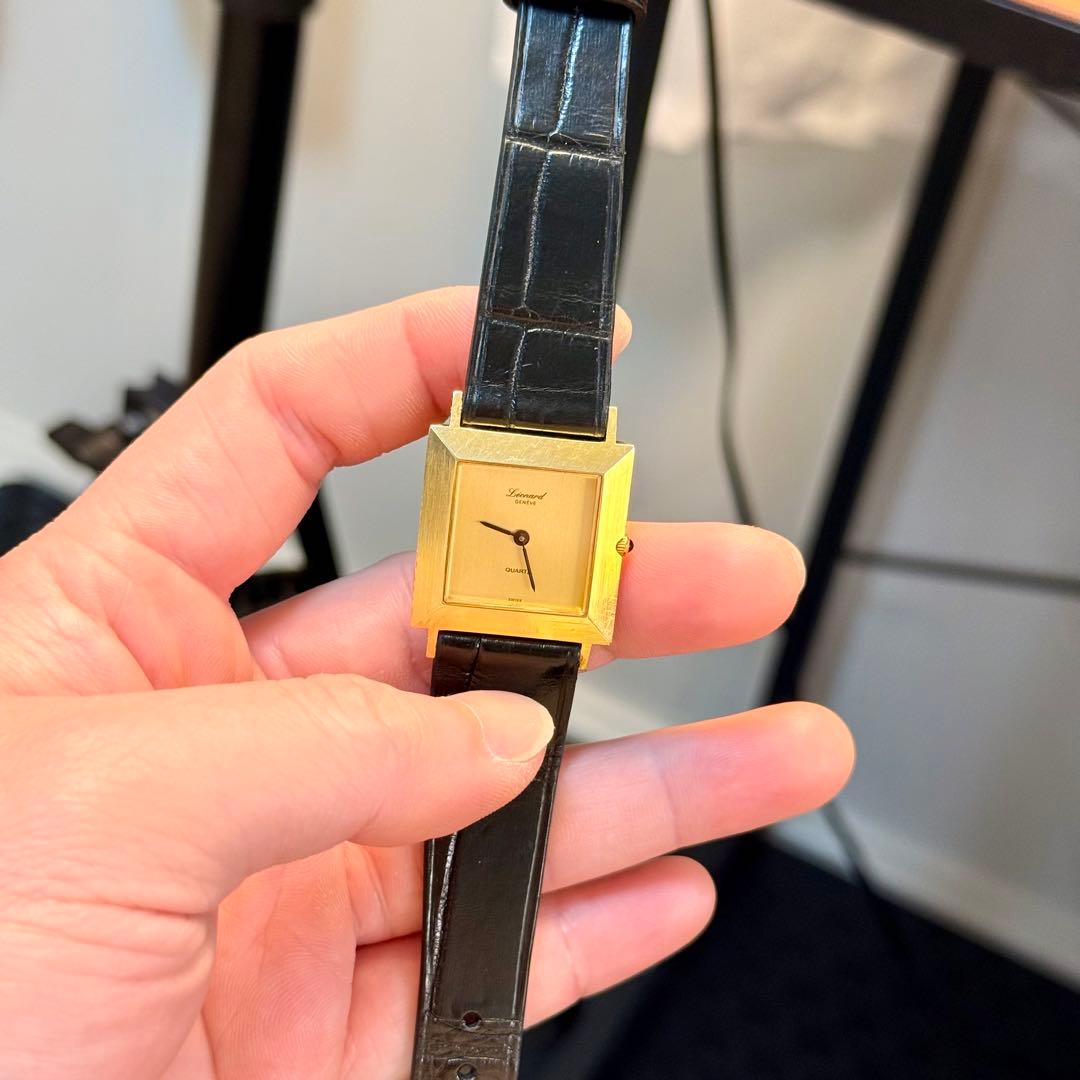 VINTAGE LEONARD GENEVE金文字盤 タンク 1980's