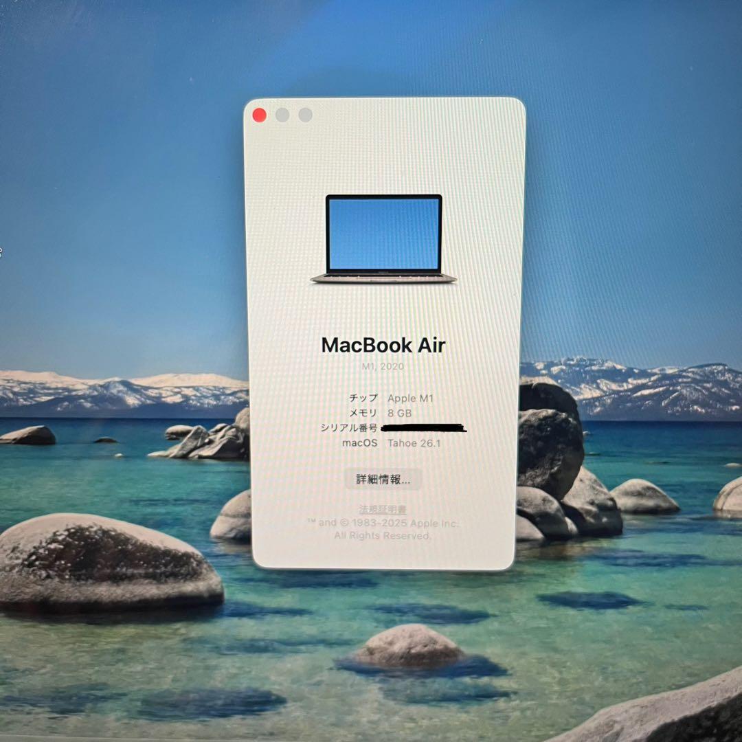 MacBook本体 Apple MacBook Air M1 2020 256GB