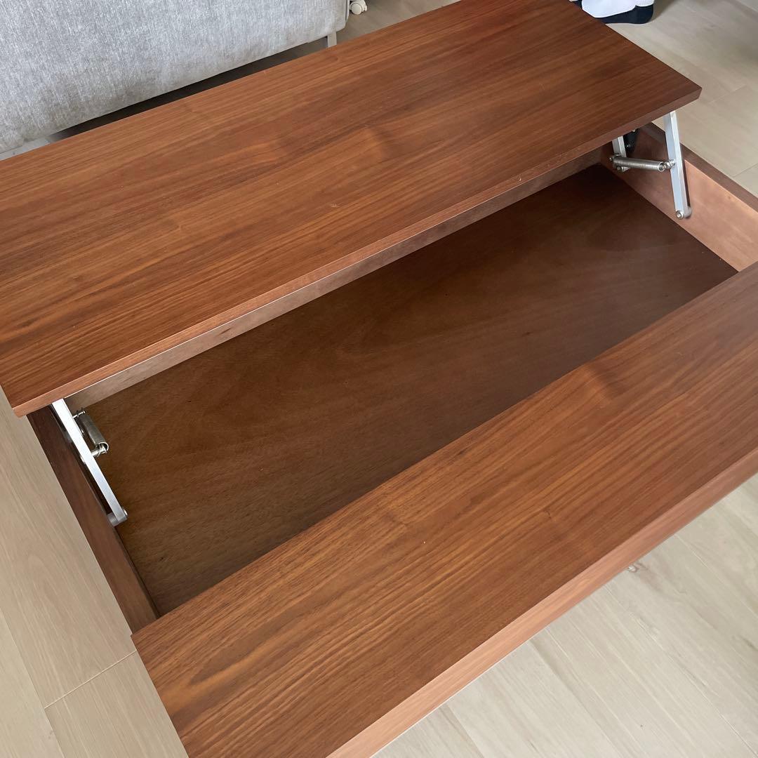 昇降式コーヒーテーブル ウォールナット リモートワークsongdream