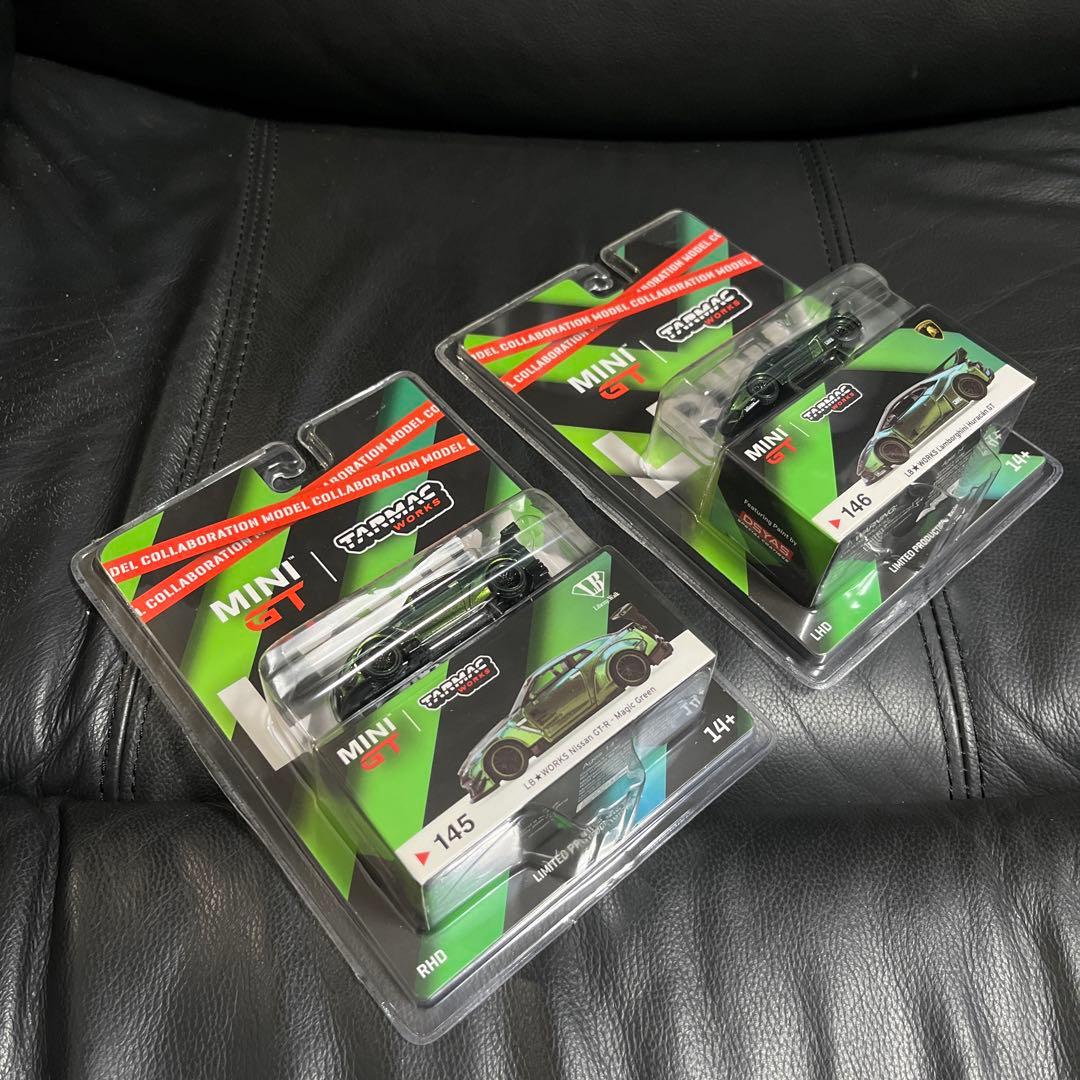 2台セット ミニGT ターマック LBWK R35　ウラカン マジック グリーン