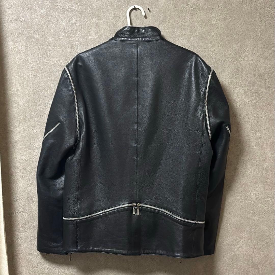 【gianni versace】 デザインジップ レザージャケット