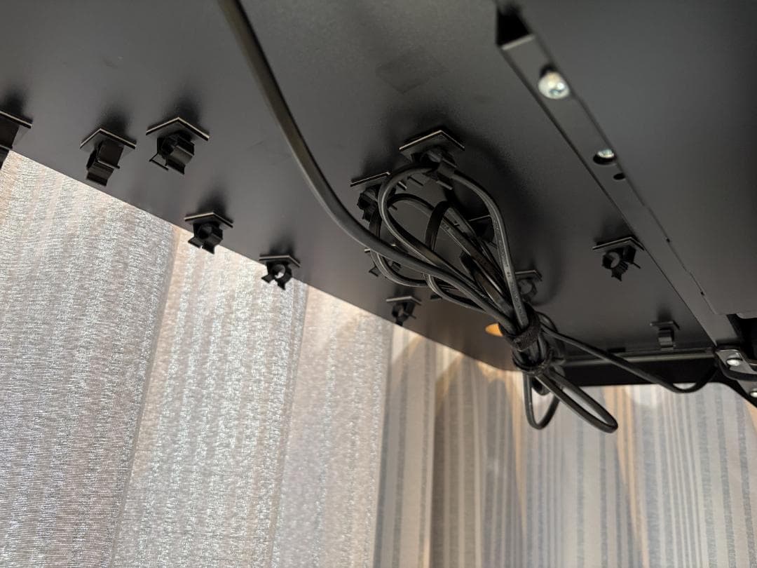 Flexispot E7 電動式昇降デスク (ブラック脚+カーブ型天板ブラウン)