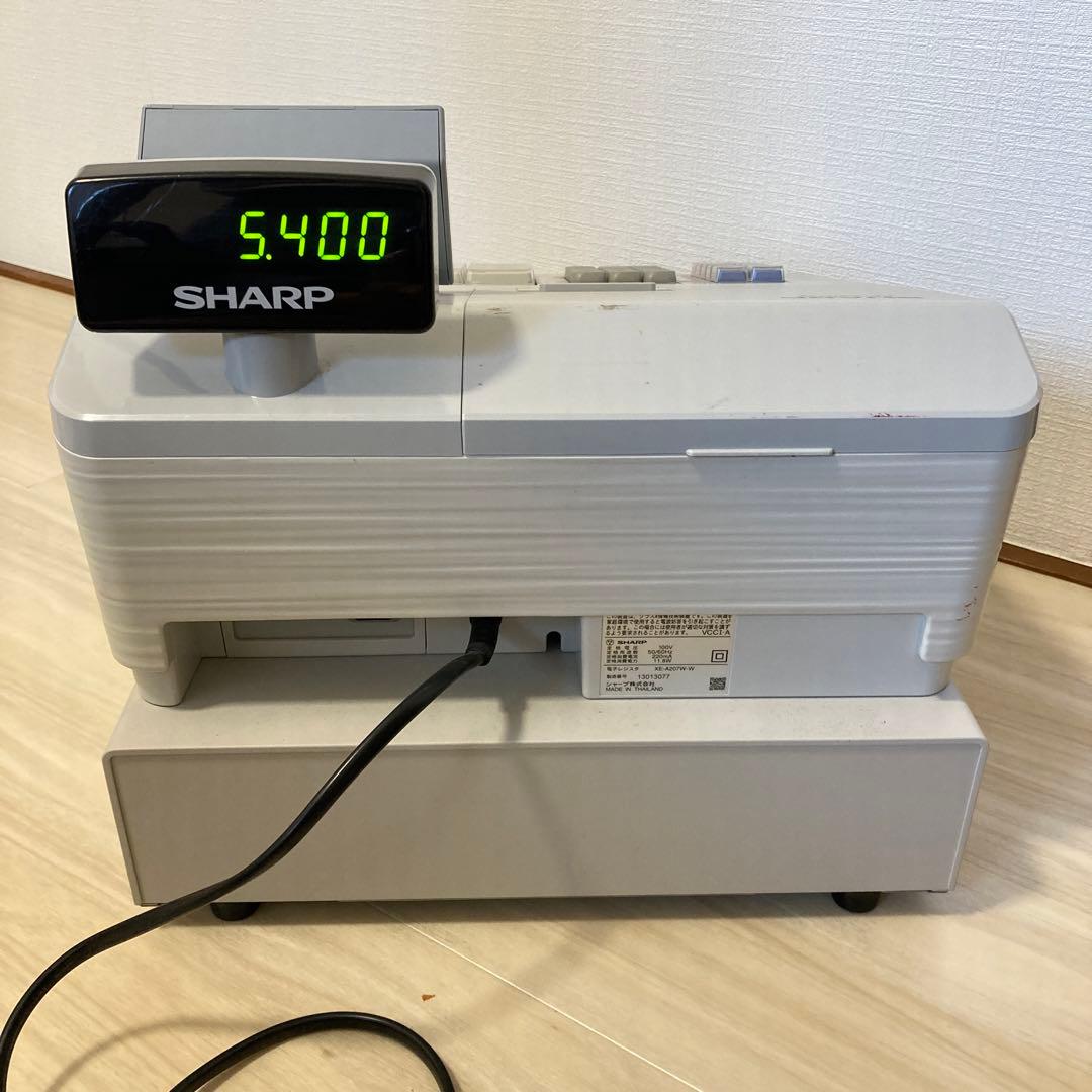 SHARP 電子レジスター XE-A207WーW 動作確認済／鍵付き／印字OK