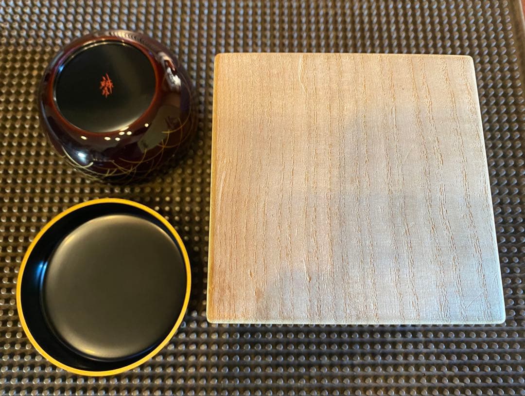 輪島塗　棗　蒔絵・松虫（鈴虫）　　　　鈴谷鐵五郎作 ・茶道具　ヴィンテージ　レア