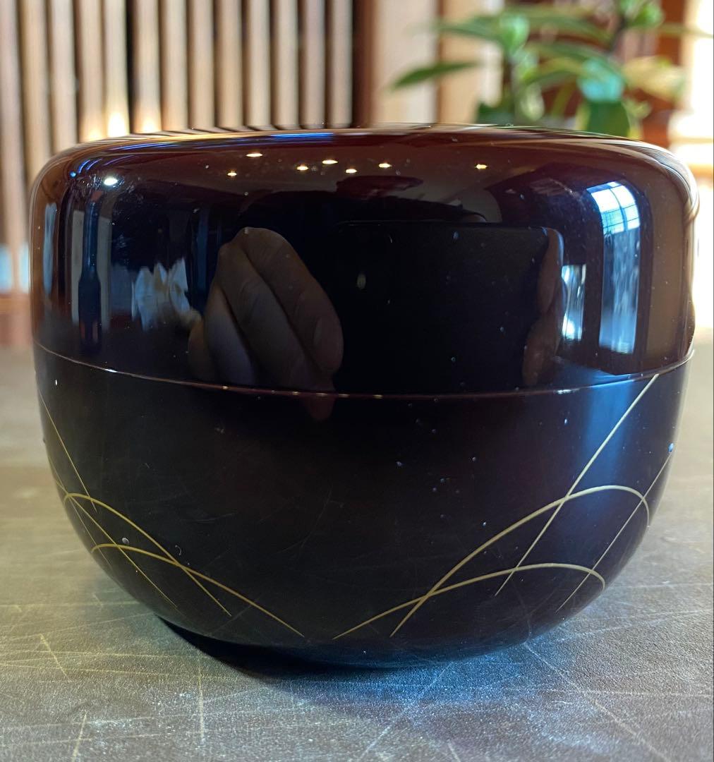 輪島塗　棗　蒔絵・松虫（鈴虫）　　　　鈴谷鐵五郎作 ・茶道具　ヴィンテージ　レア