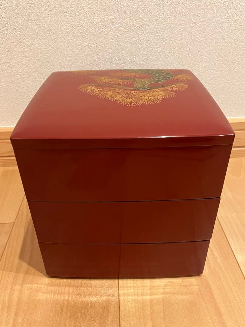 洗朱本輪島型　重箱 屠蘇機　老松