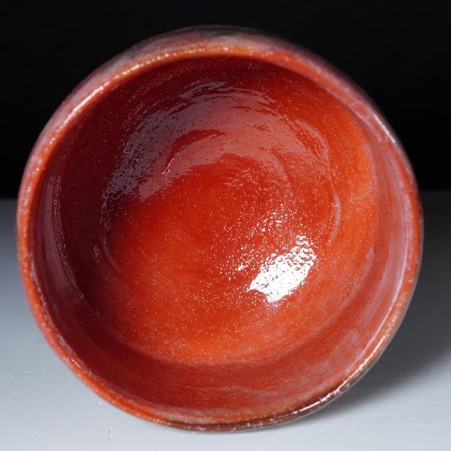 八代 吉向十三軒　赤茶碗　共箱　茶道具　抹茶碗　楽焼