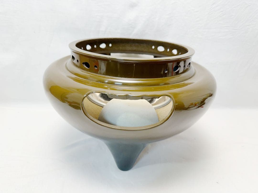 美品 野々田合金製 朝鮮風炉型電熱器 コントローラー式 風炉釜 前瓦