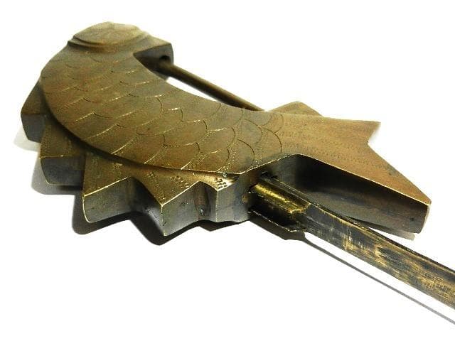 李朝（李氏朝鮮）のアンティーク魚型錠前