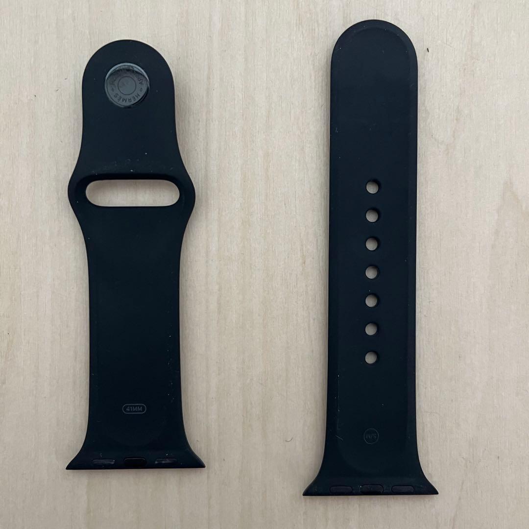 【美品】HERMES 41mmエルメスAppleWatch ブラックラバーバンド