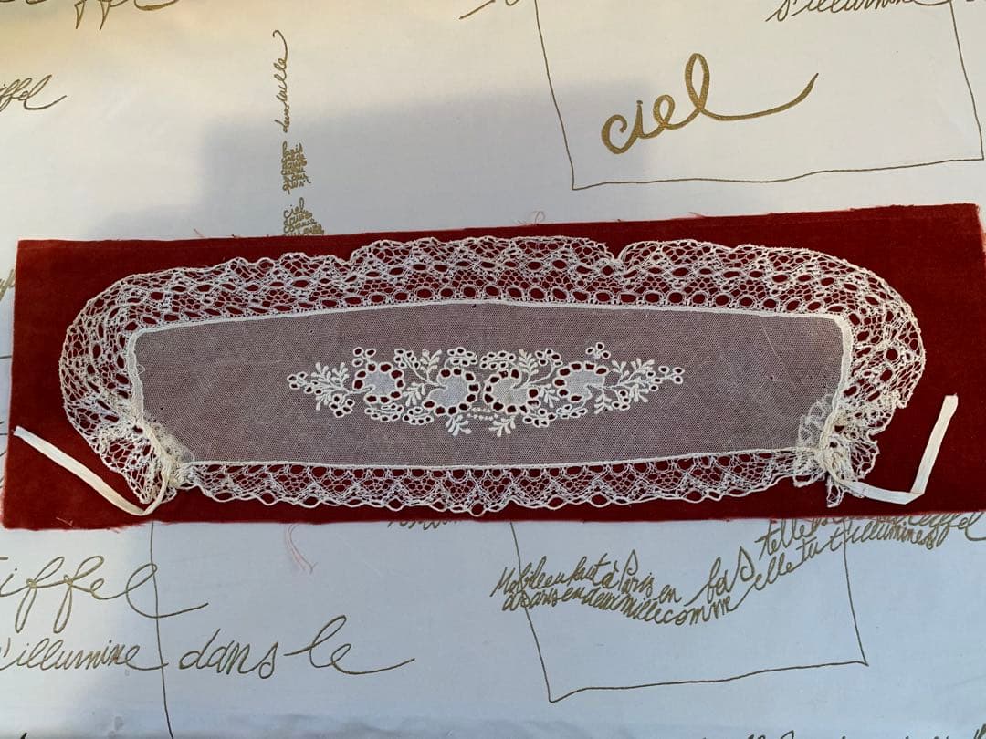 フランスアンティーク　1890年〜デンマーク衣装ミュージアム級の手織りレース！