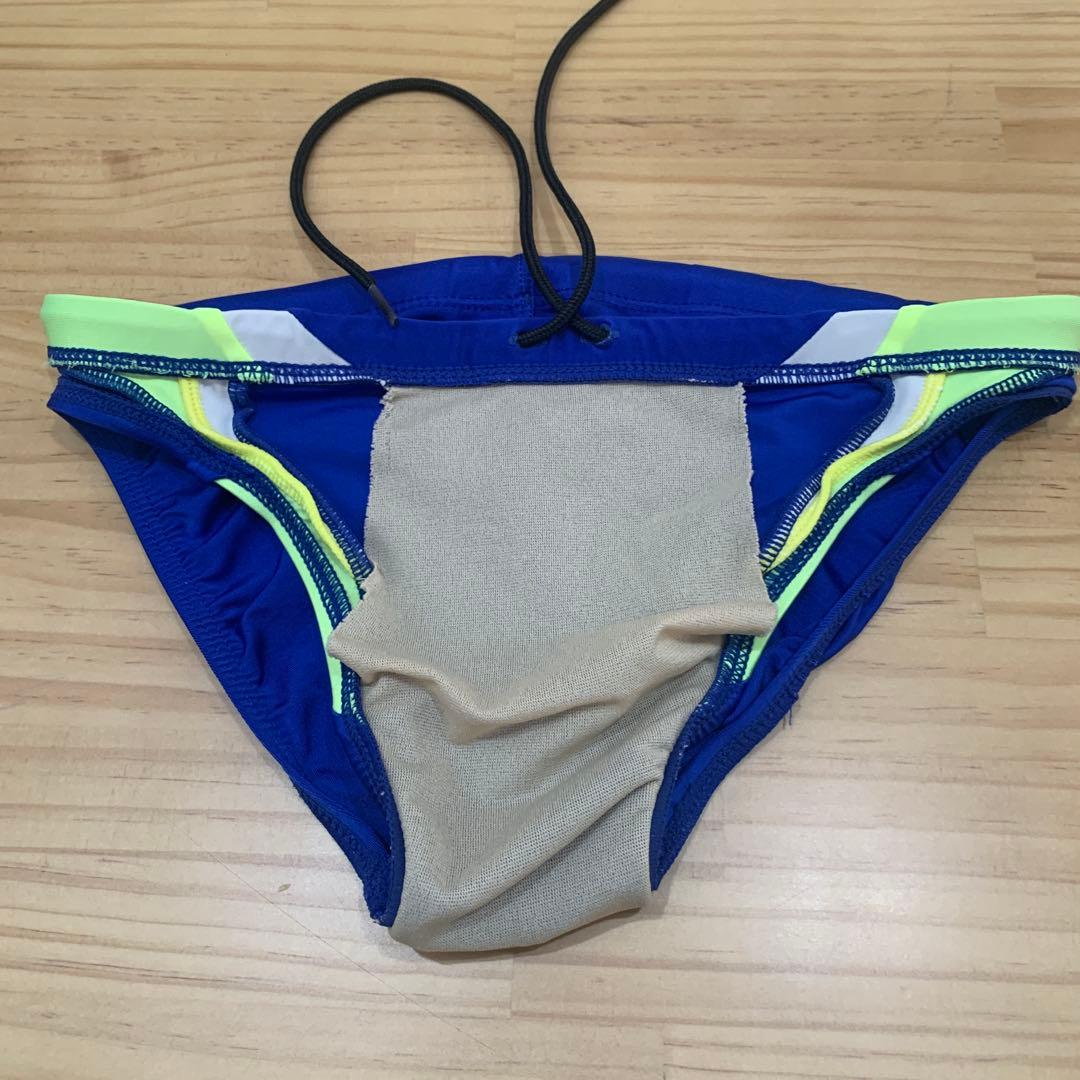 ASICS 競泳水着 青 蛍光黄色