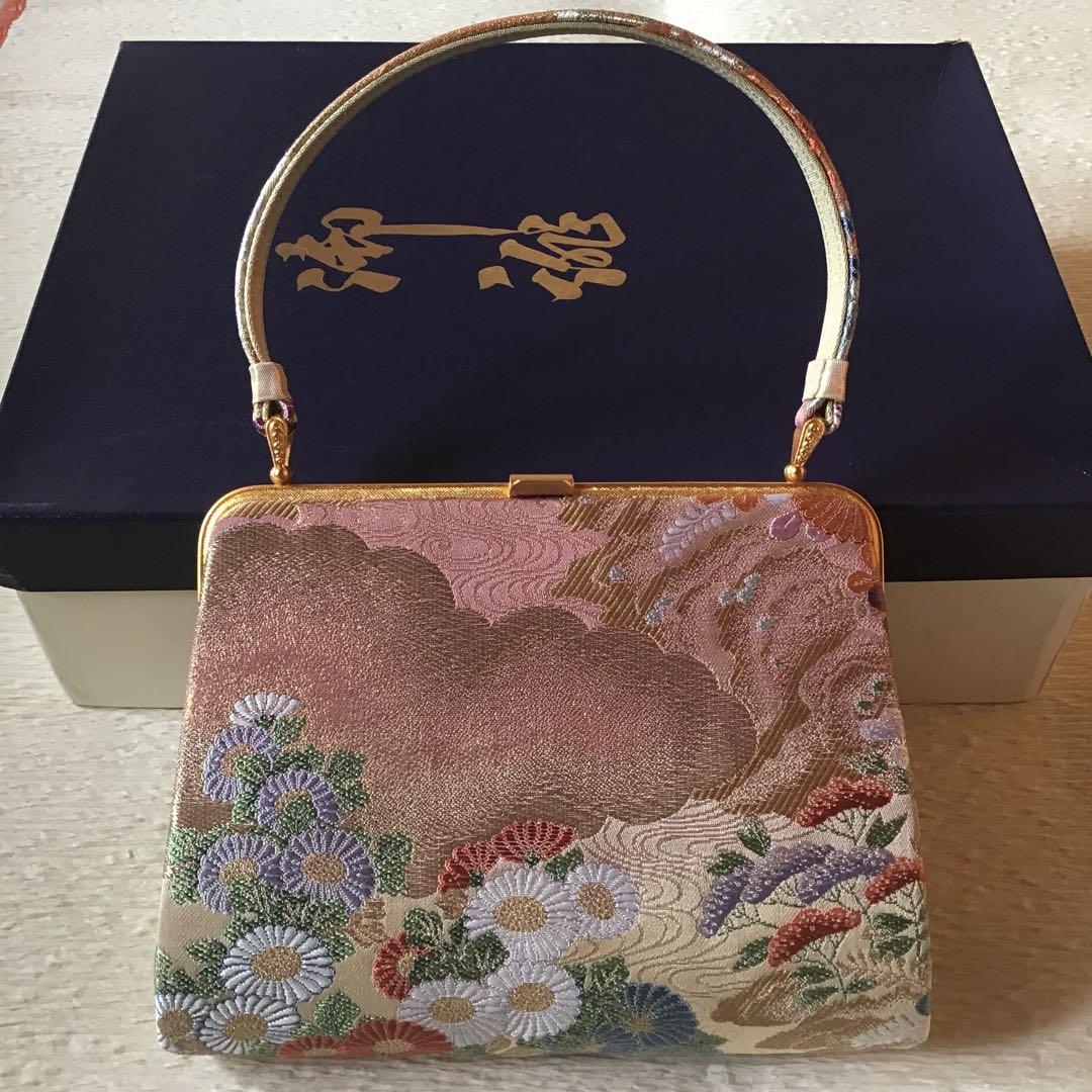 花柄刺繍 和装用バッグと草履セット　成人式　結婚式　卒業式