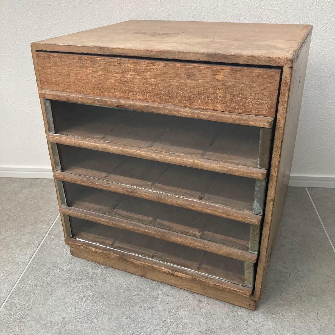 古家具 古道具 引き出し 前面ガラス 収納家具 ヴィンテージ家具