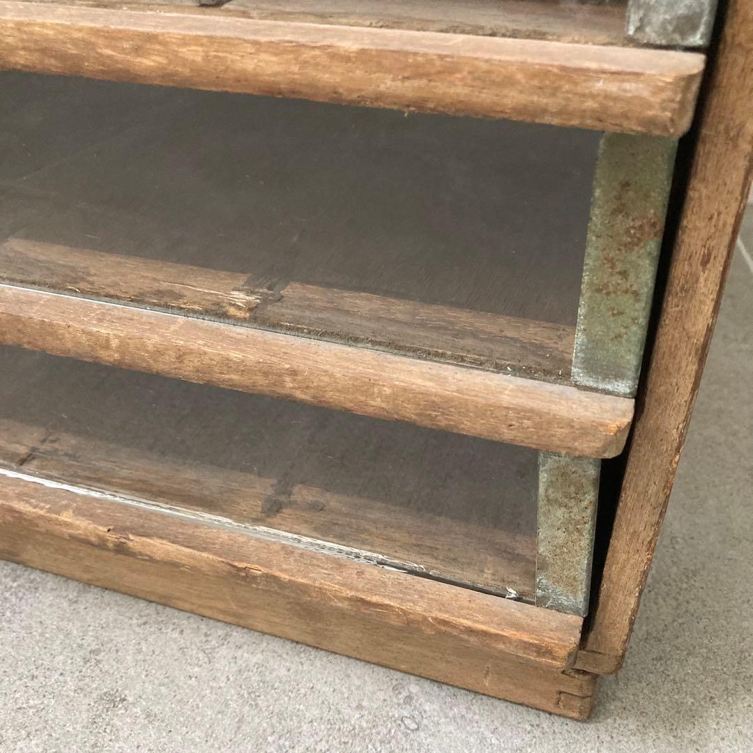 古家具 古道具 引き出し 前面ガラス 収納家具 ヴィンテージ家具