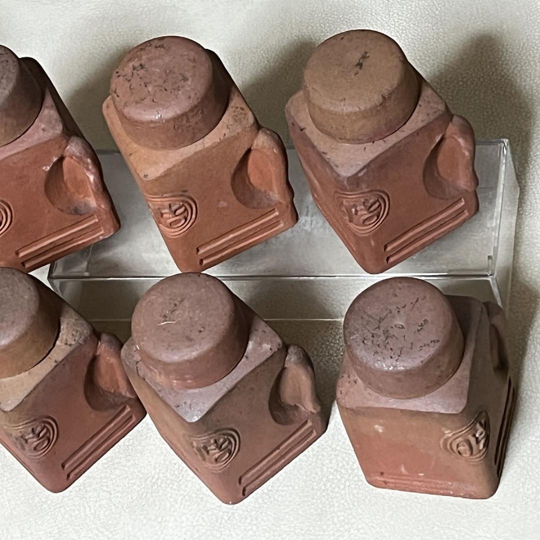 白井半七 焼〆 酒注 十客 共箱 預け徳利 猪口 酒器 徳利 【k3514】