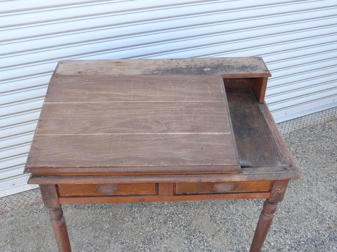 昭和レトロ　帳簿台　ドローイング　アンティーク　机 文机 テーブル 木製　作業台