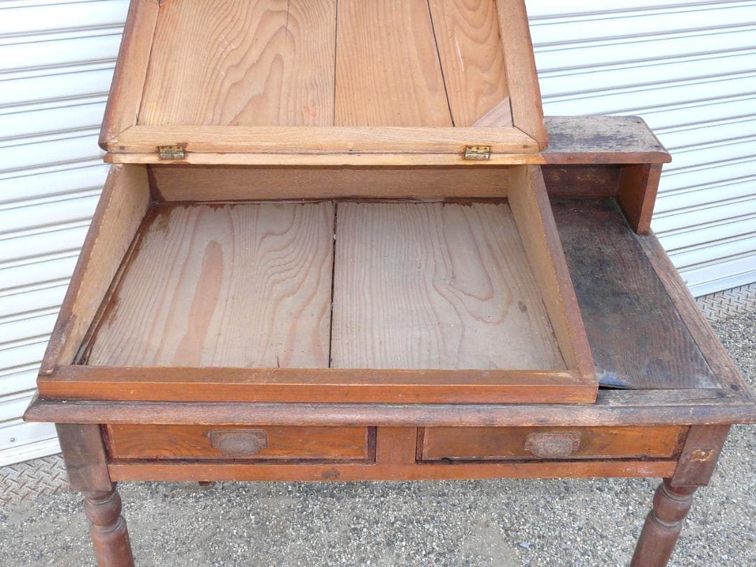 昭和レトロ　帳簿台　ドローイング　アンティーク　机 文机 テーブル 木製　作業台