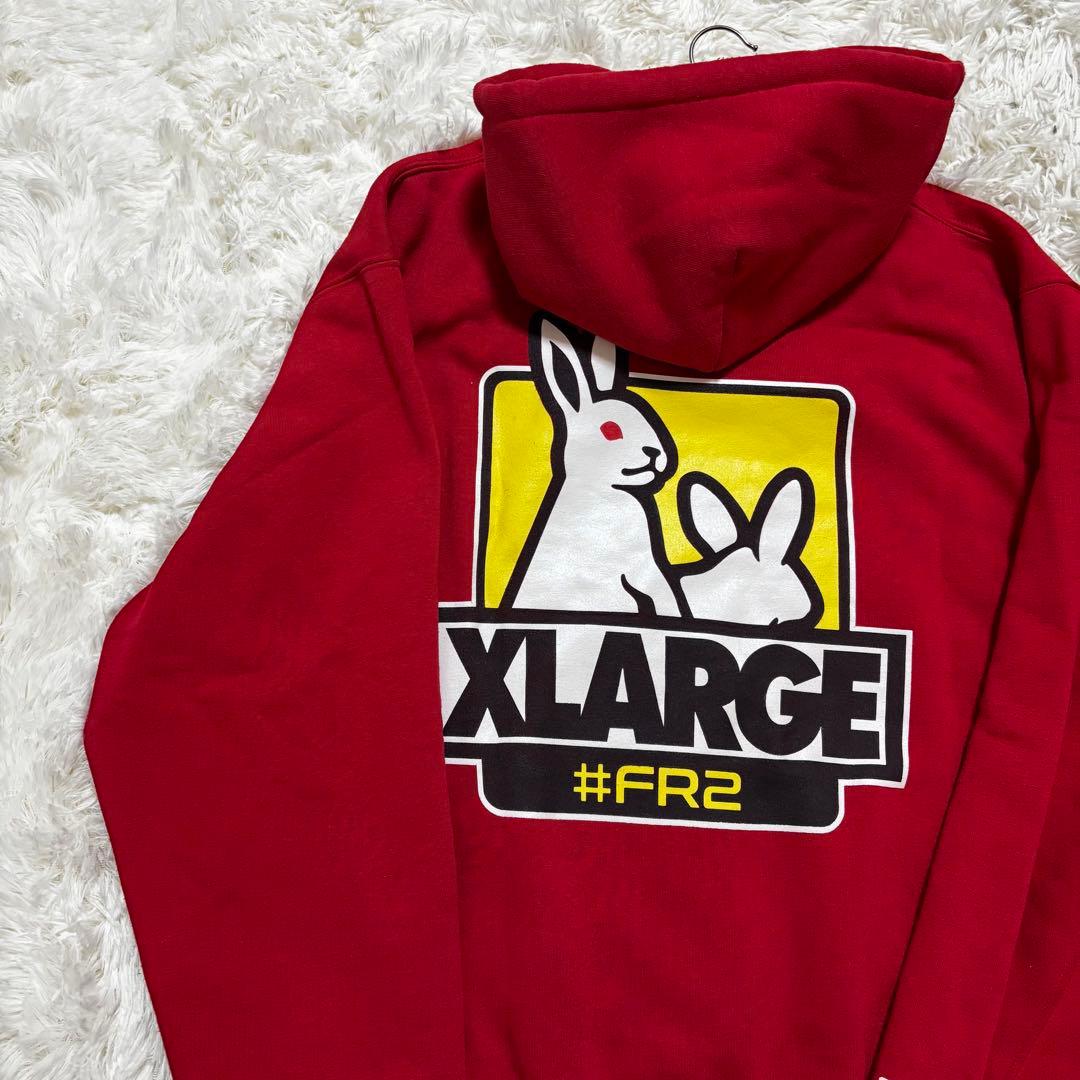 牛*君様 【希少】FR2 エクストララージ コラボ パーカー L レッド 赤 イ