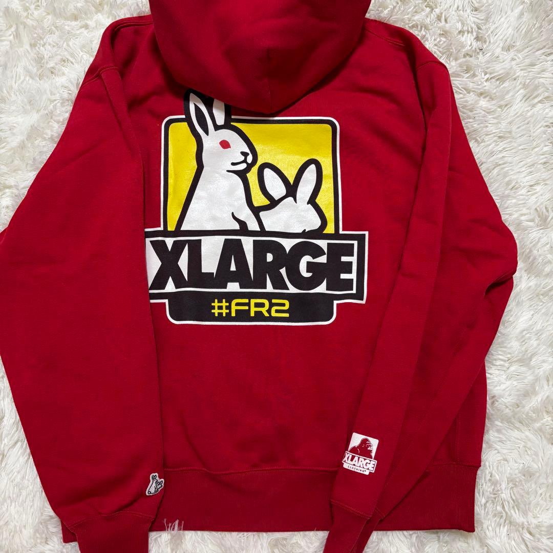 牛*君様 【希少】FR2 エクストララージ コラボ パーカー L レッド 赤 イ