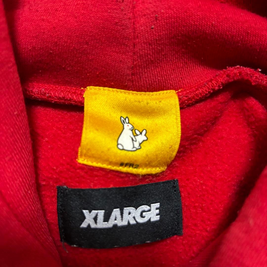 牛*君様 【希少】FR2 エクストララージ コラボ パーカー L レッド 赤 イ