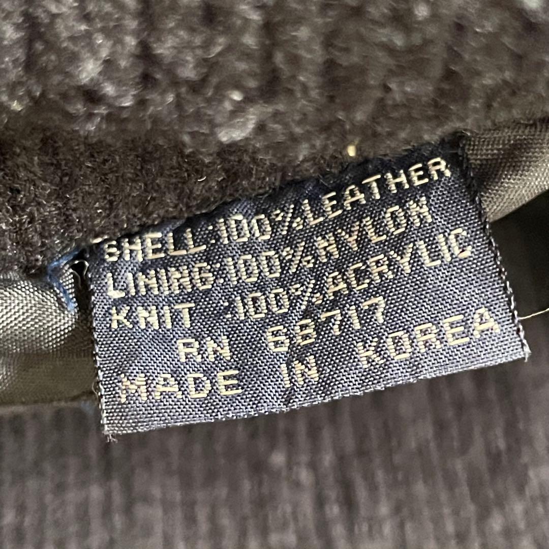 suède leather zip knit jacket black 2XL