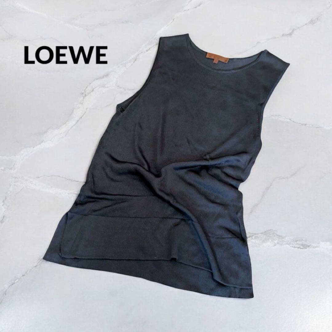 有能女子必須✨【LOEWE】ロエベ　シースルータンクトップビスコースブラックS