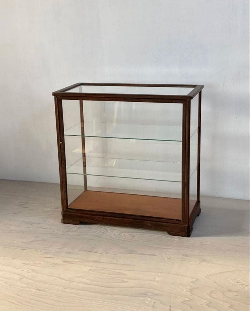 古い木製ガラスケース 3段 卓上 ショーケース