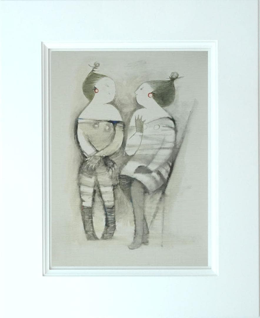 油絵 菅家令子 絵 絵画 インテリア 額付(白) F6-081712 人物 女性