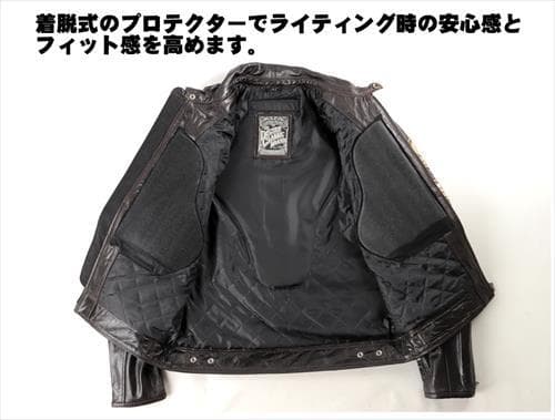 DEGNER デグナー 14WJ-3D レザージャケット ブラウン XL