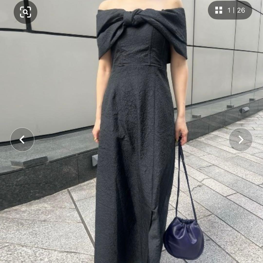 こ*き様 Ameri 2WAY RIBBON BOLERO DRESS ブラック