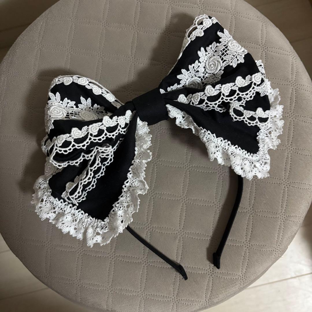 【極美品】ベイビーザスターズシャインブライト キャメロンカチューシャ 黒白