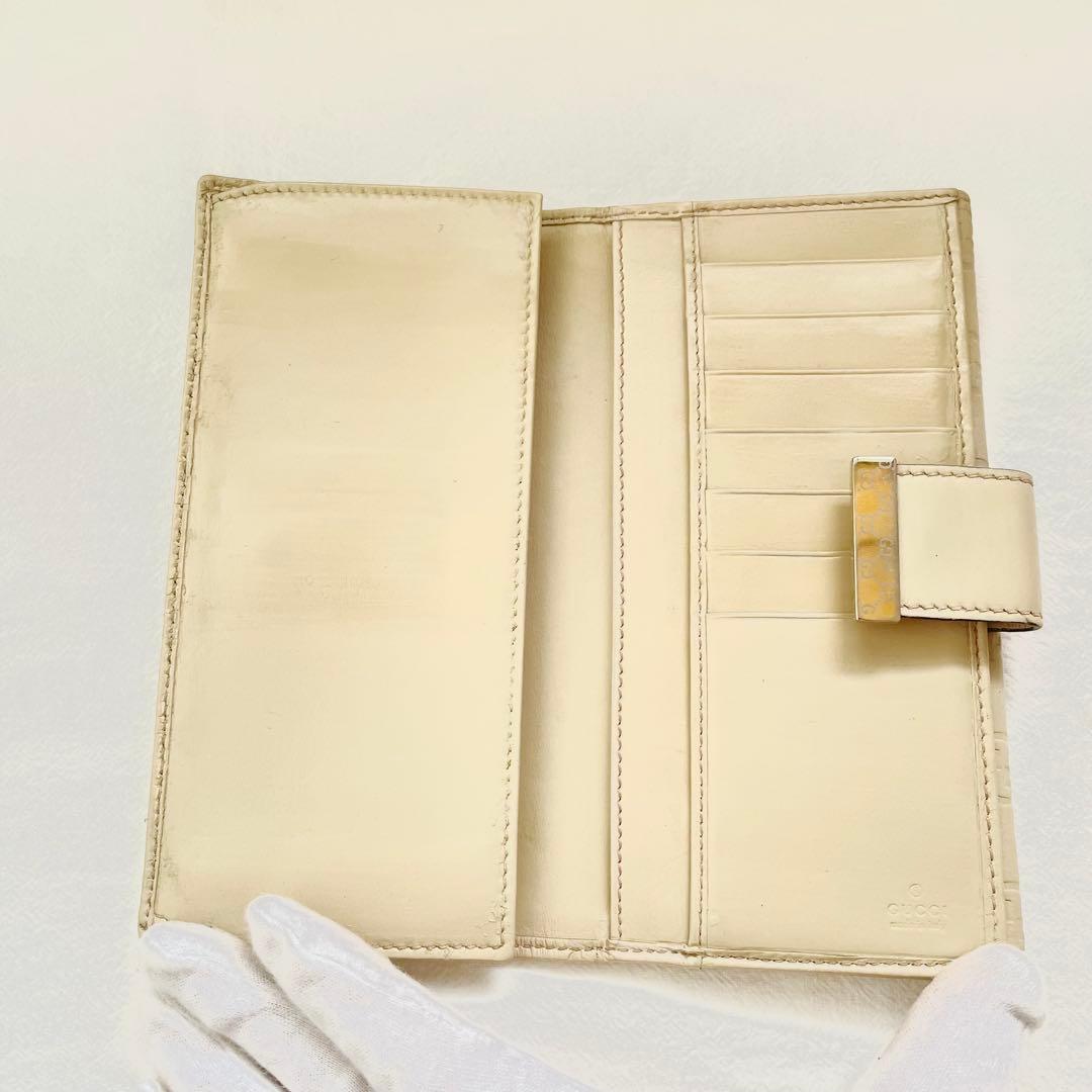 GUCCI グッチGG シマレザー　長財布　2つ折り財布 1220-⑧