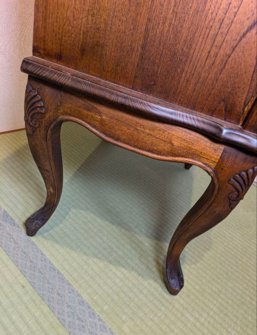 猫脚 扉 引き出し 木製 アンティーク 家具 キャビネット