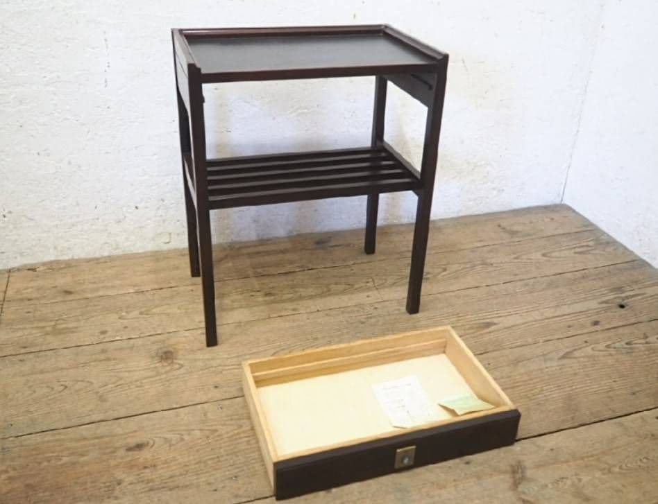 1073 オールドカリモク　サイドテーブル　デスク　陳列台　作業台　インテリア